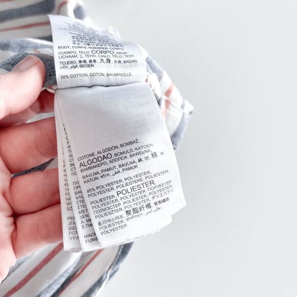 Quiksilver Mens Modern Striped Short Sleeve Button-Up Shirt Blue Red Size Large - Picture 5 of 7